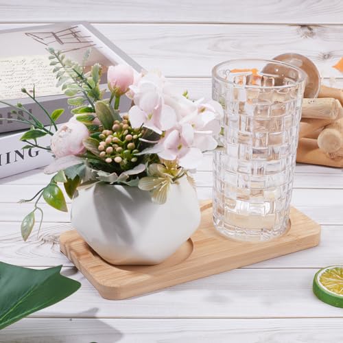 GORGECRAFT Wooden Salt and Pepper Mill Tray Bamboo Serving Tea Tray Peper Mill Holder Shakers Salt & Pepper Grinder Rest 2 Groove Accessories for Home Kitchen Decoration Crafts - Image 4