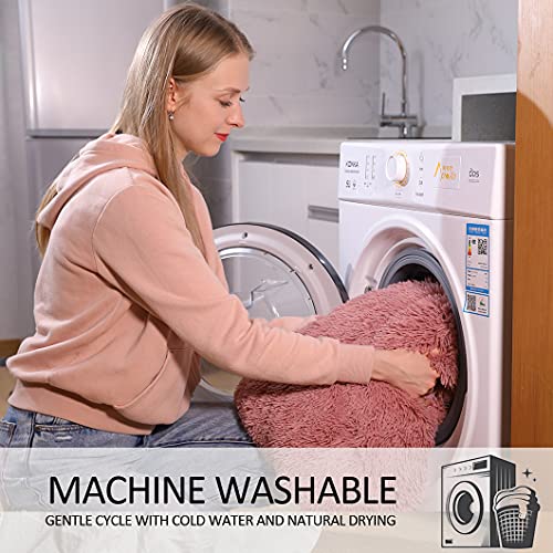 Super weiche Plüsch-Kunstfell-Decke, 127x152.4 cm, flauschig, gemütlich, warm, Sherpa-Fleece, Dicke, leichte Decke für Bett, Stuhl, Sofa… – Ansicht 6