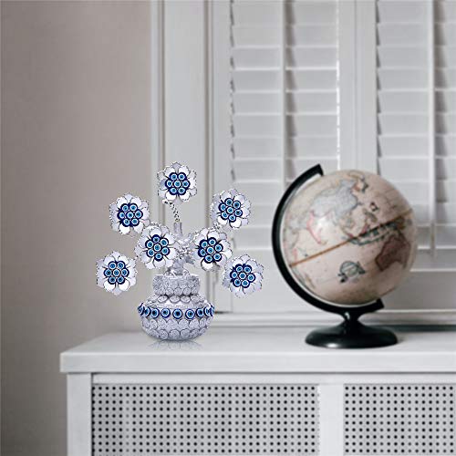 Turkish Evil Eye Flowers Tree With Silver Money Bag Feng Shui Ornament For Home Decor Protection Wealth Prosperity #TOP3