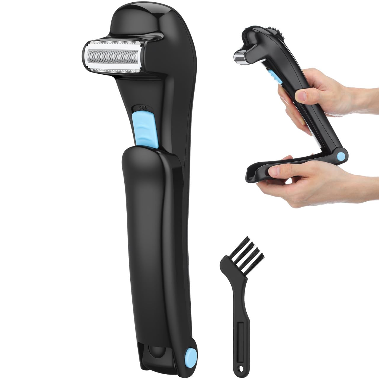 ABOOFAN Afeitadora Eléctrica Corporal para Hombres Color Negro Diseño Abs para Depilación de Vello Espalda Función de Autoafeitado