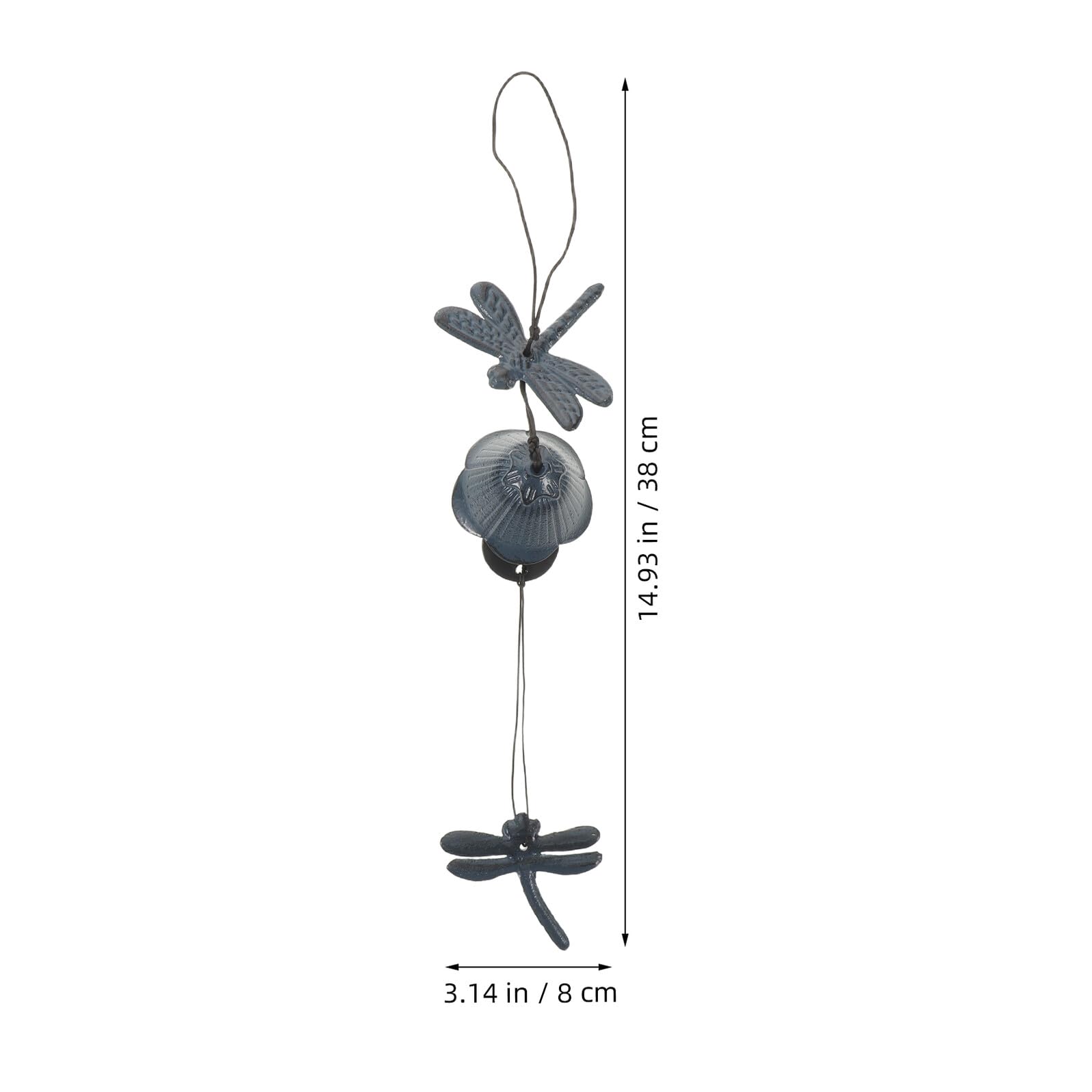 Carillón de Viento Japonés de Hierro Fundido, 2 Piezas | Colgante para Jardín y Patio, Sonido Suave, Resistente Intemperie, Decoración Exterior
