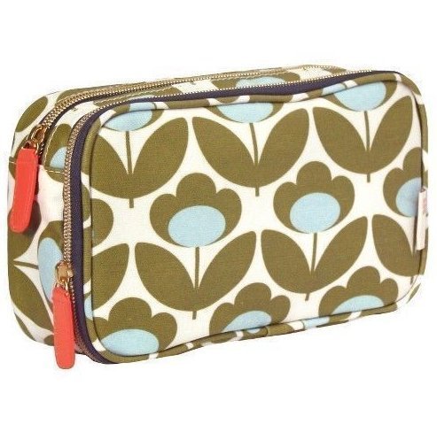 Orla Kiely Tulip Design Cosmetic Bag (Double Zip Organizer)