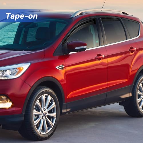 Image of Window Visors Rain Guards Shield for 2013 2014 2015 2016 2017 2018 2019 Ford Escape, Out-Channel Window Vent Wind Deflectors Visors Shades for 13-19 Escape