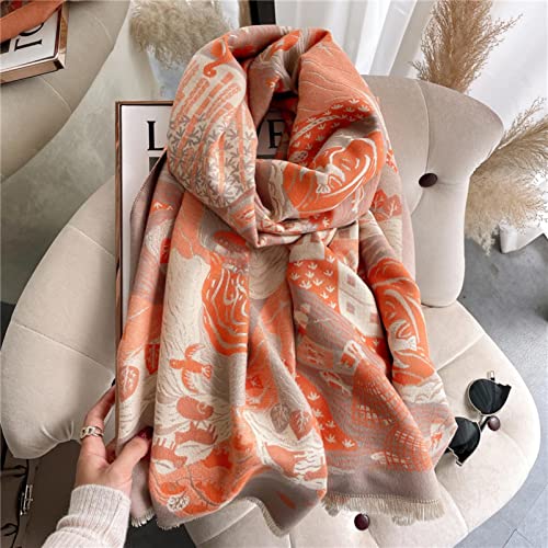 Foulard écharpe cachemire chaude dames : pashmina imprimé épais