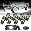 icicar 8 Pods 6500k White Rock Lights, IP68 Waterproof 36 LEDs SMD Chips Underglow Kit for Truck Pickup SUV UTV ATV RZR Car Boats