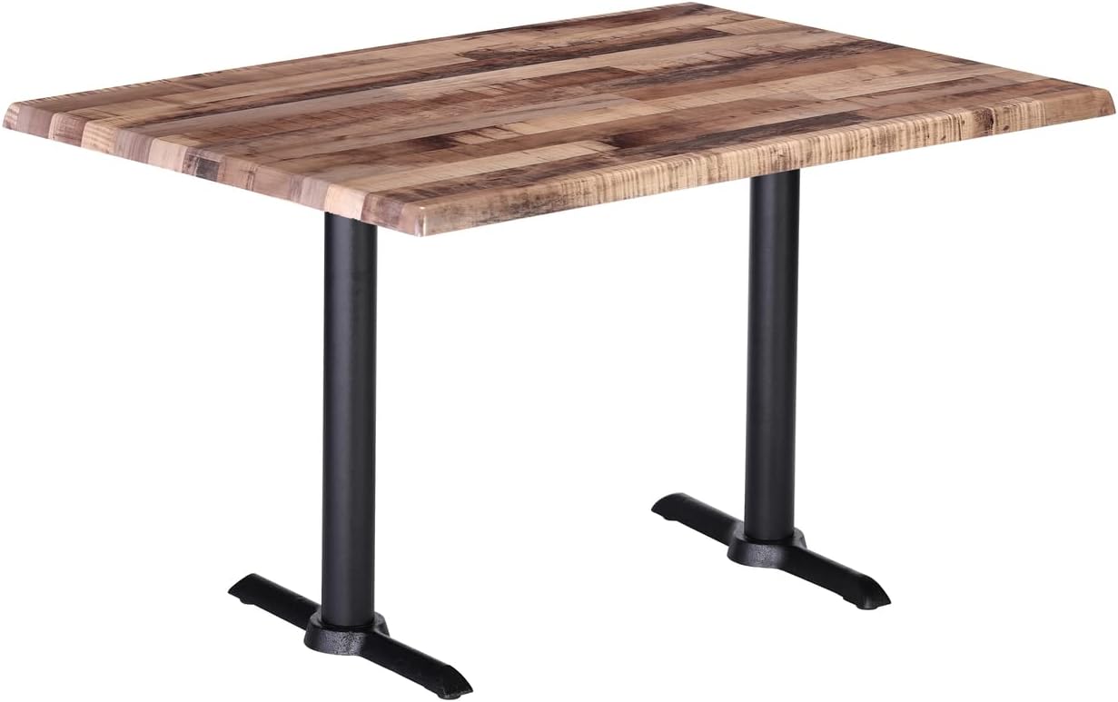 Holland Bar Stool Co. Two 36" Tall OD211EB Indoor/Outdoor All-Season Table Bases with a 30" x 48" Rustic Top
