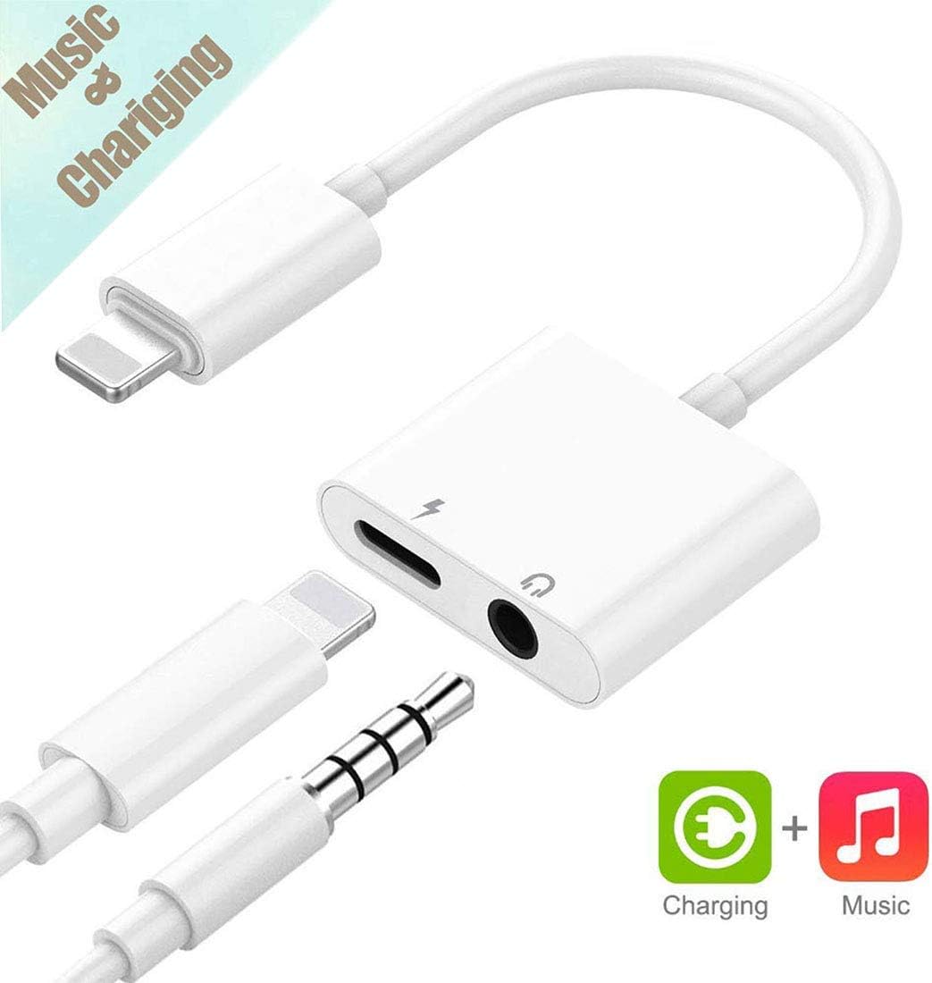Headphone Adapter 3.5mm Jack Adaptor Charger for iPhone 8/8Plus for iPhone7/7Plus/X/10/Xs/XSmax,Earphone 3.5mm Adaptor Cable AUX Audio&Wire Control Headset Extender Connector Support iOS 10.3 or later