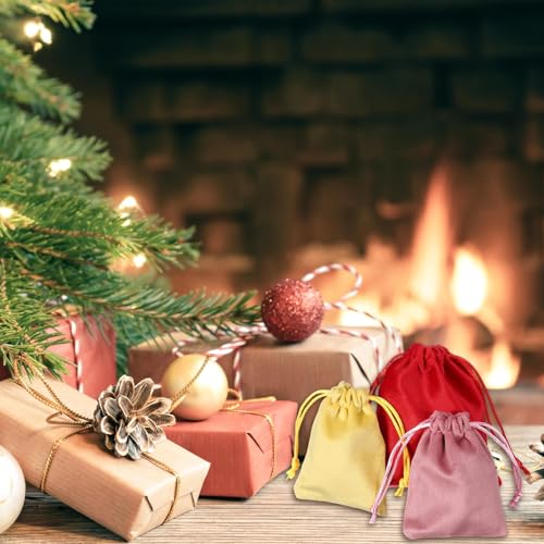 Bolsas de regalo de terciopelo pequeñas para embalaje de joyas Sourcing Map 6