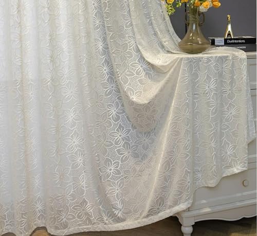 Cortinas de tul blanco transparentes para comedor y salones modernos 4