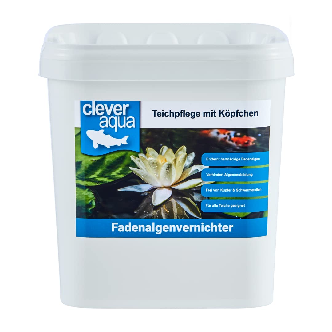 CleverAqua Fadenalgenvernichter mit Aktivsauerstoff effektives Algenmittel gegen Fadenalgen im Teich (5000g)