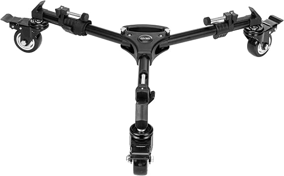 Cayer TD03 Tripod Dolly, Heavy Duty Rolling Dolly with 3" Large Wheels and Carrying Case, upports up to 66lbs, Compatible with Tripods and Light Stands for Photography and Videos
