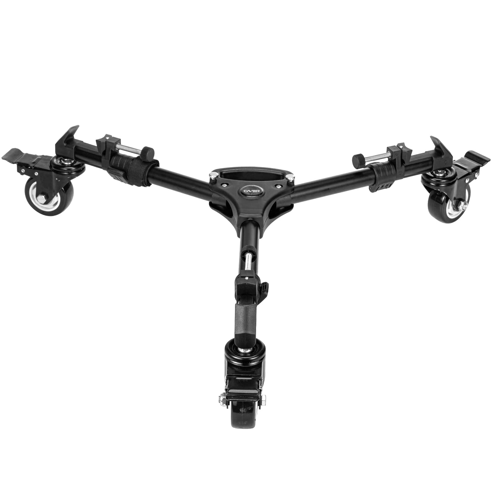Chariot trépied, Cayer TD03 Chariot trépied Robuste avec Grandes Roues en Caoutchouc de 7,6 cm et étui de Transport pour la Plupart des trépieds, Supports d'éclairage, Charge jusqu'à 30 kg,