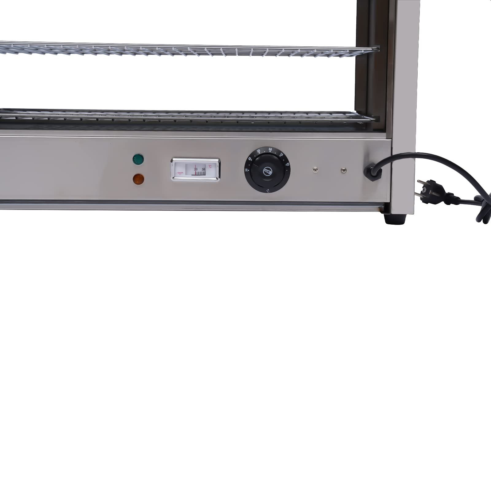 Vetrina Calda per Cibo Vetrinetta Termica Vetrina da Banco per Catering, Caldaia e Cibo, con 4 Ripiani in Acciaio Inox, 56,3 x 28,5 cm