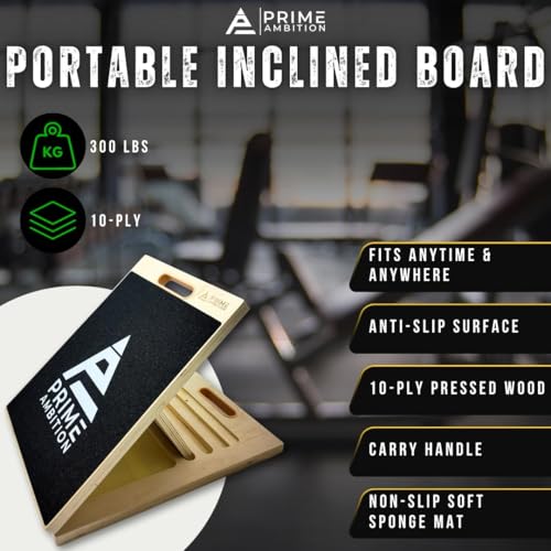 Image of Physical Therapy Slant Board - Collapsible Stretching Wedge for Calf, Achilles, Ankle & Knee Rehab - Portable 5-Angle Incline Board for Recovery & Flexibility Training
