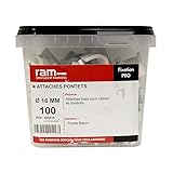  RAM - Attache pour câble électrique - 100 attaches pontet pour câbles et conduits Ø16 mm - Ram