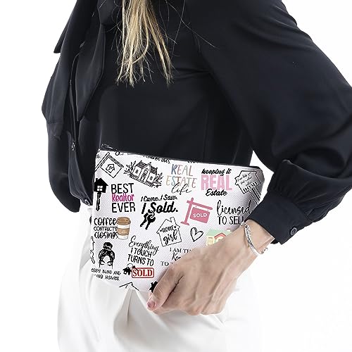 WCGXKO Novelty Realtor Gift Realtor Sayings Real Estate Life Quotes Canvas Makeup Bag (realtor)4