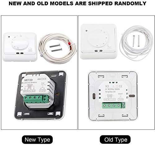 Home Thermostat, Universal Floor Heating Thermostat Built-in & External Sensor Temperature Manual Controller Dual-Sensor 16A 230V