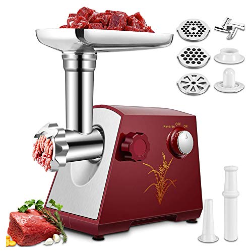 Elektro-Fleischwolf, Edelstahl Fleischwolf Und Wurst Stuffer Lebensmittel Grinding Fleischwolf, 2800 Watt Kupfer Motor, 3 Verschiedene