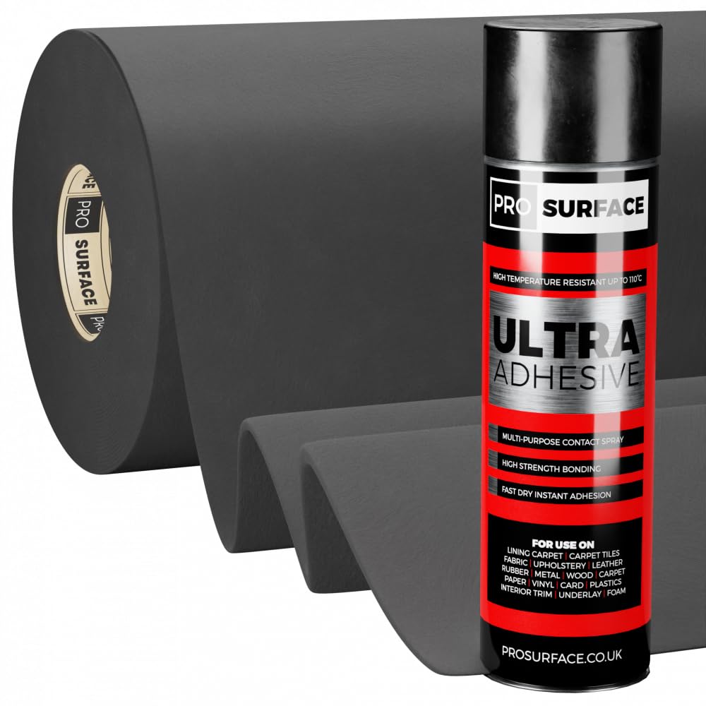 Pro Surface Anthracite Van Lining Carpet 4 Way Stretch Camper Conversion Trim - 0.5 Metre X 2 Metre Includes Glue