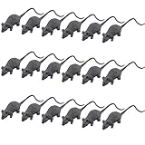 Leinuosen 18 Pieces Halloween Fake Mouse Realistic Mouse Spooky Rats for Halloween Trick Toys Decoration (Grey)