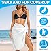 OIG Brands Elegant 100% Chiffon Sarong Coverups for Women, White Versatile Beach and Poolside Fashion Accessory, Swimsuit Women Cover up (White)