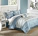 Chic Home Torino Pleated Piecing Luxury Bedding Collection 7-Piece Comforter Set, Queen, Blue