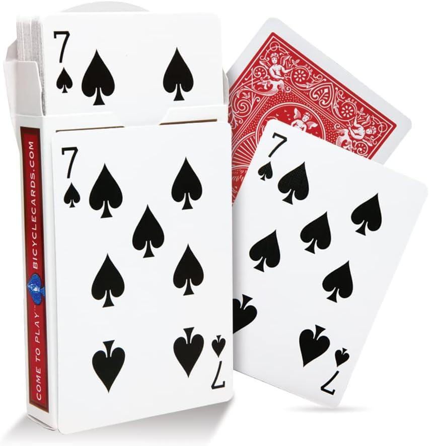 Magic Makers One Way Forcing Red Bicycle Back Decks Combo 7 Spades and Jack Diamonds - 2 Decks Included