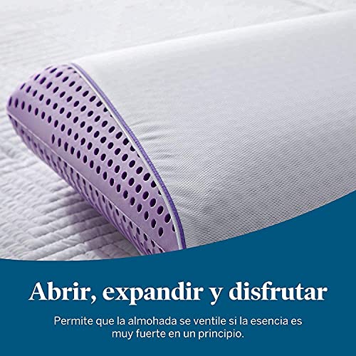 Image of LUCID Plush Memory Foam Pillow with Lavender Infusion - Ventilated - Side, Back, and Stomach Sleepers Pillow - Queen