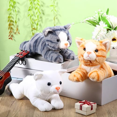Image of 3 Pcs 9 Inch Cat Stuffed Animal Plush Gift Baby Shower Party Favors Cute Kitten Plush Toys Small Cat Stuffed Animal Soft Sleeping Supplies for Boys Girls Toddlers Birthday(Regular Style)