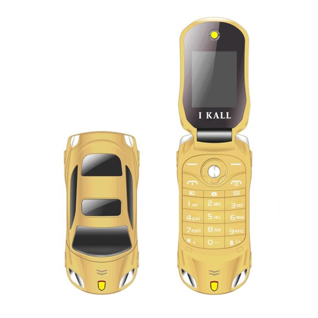 IKALL K75 Car Mobile Phone - Gold | 1.8 inch Display, Dual SIM | 32MB RAM, 32MB Storage | MP3, Video Player, FM Radio, Camera | 800 mAh Battery | Keypad Mobile Phone | 1 Year Warranty (B0D41NY39Q) Amazon Price History, Amazon Price Tracker