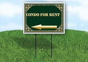 Condo For Rent St. Patrick'S Day Irish Clover Fancy Gold Left Arrow Single Sided 18x24 in. Yard Road Sign w/Stand