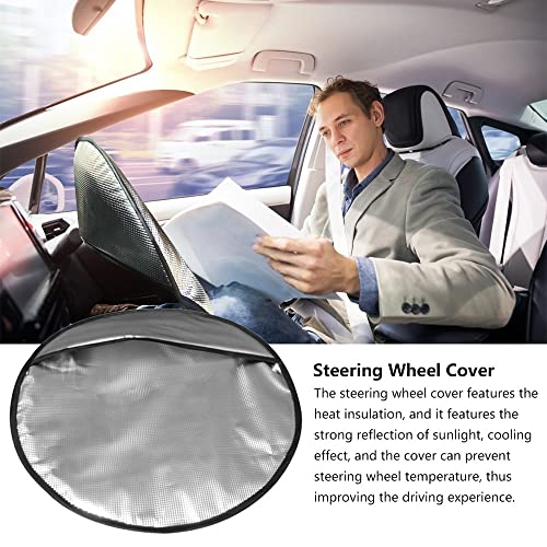 Steering Wheel Sun Shade Cover, Anti-Heat Aluminum Foil Car Steering Wheel Cover For 15.75"/40Cm Auto Steering Wheel #TOP6