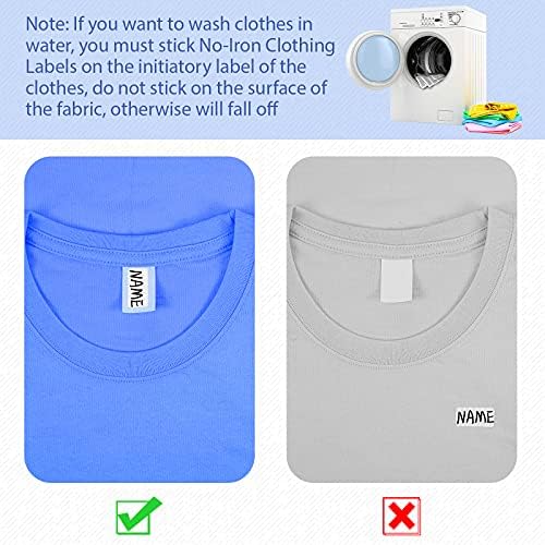 No-Iron Clothing Labels Wash Writable Self Adhesive Name Labels with  Permanent Fabric Marker for Daycare, Washer and Dryer Safe (200 Pieces)