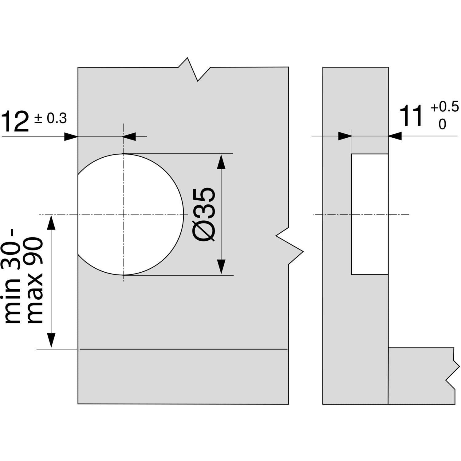 BLUM SERVO-DRIVE Schalter für AVENTOS, symmetrisch, Kunststoff seidenweiß