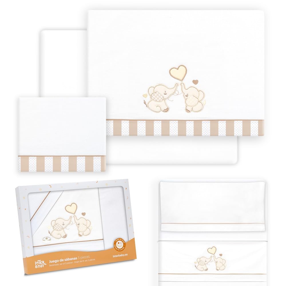 Interbaby Baby MINI COT Sheets, Cotton, Beige, beis