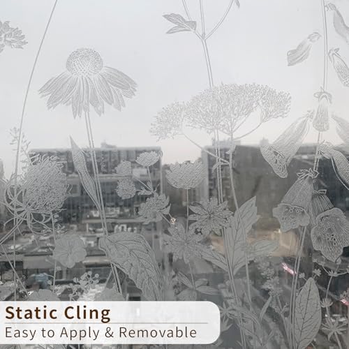 Película Para Ventanas Decorativa Floral Estática 58x160cm miniatura 5