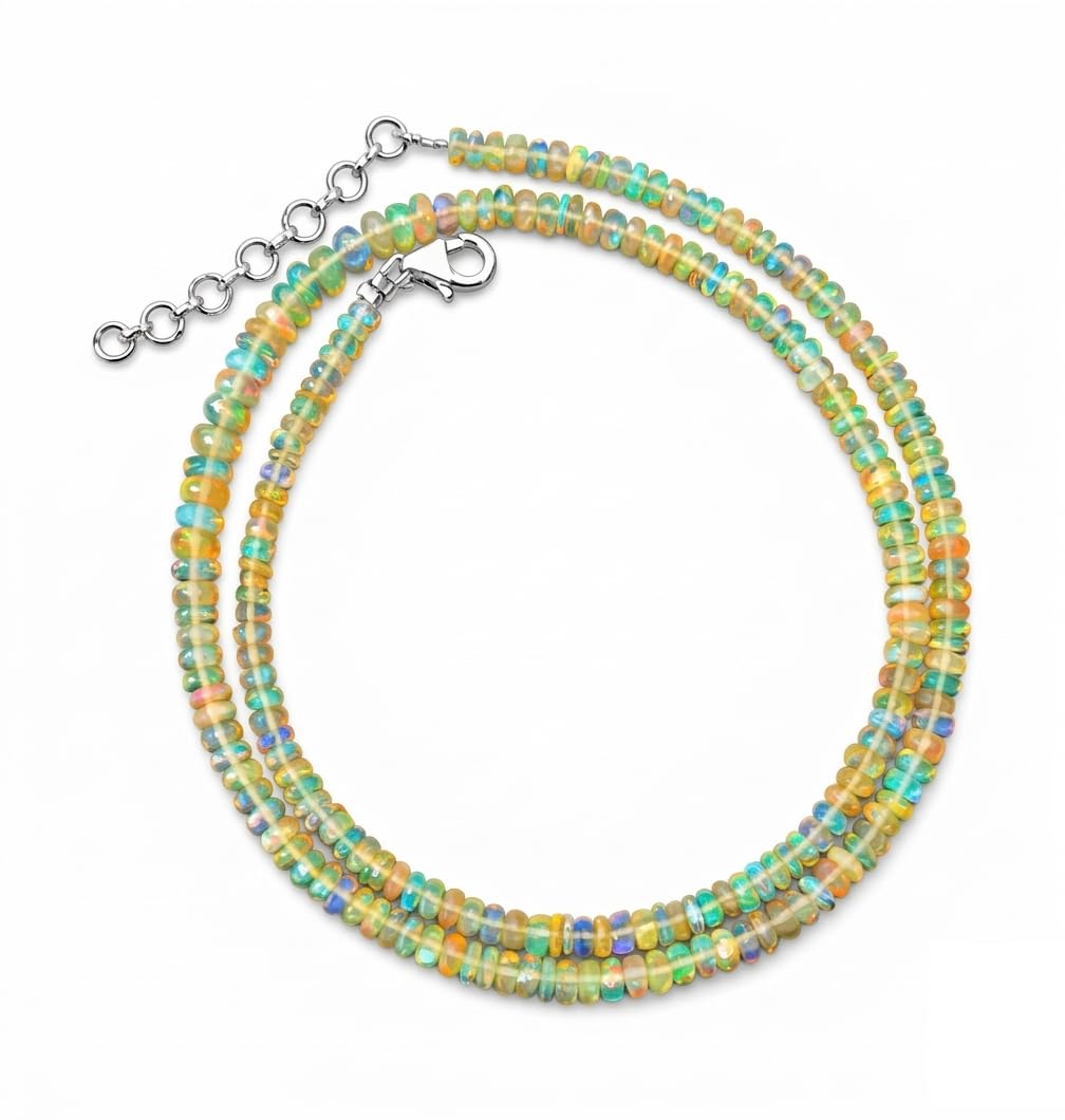 Natural Rainbow Gemstone Beaded Necklace for Women | Healing Crystal Stone Jewelry | Handmade Trendy Necklace Gift for Women &amp; Girls
