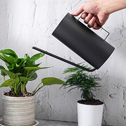 Songhg Watering Can 50Oz/1.5L Stainless Steel Watering Pot For Outdoor And Indoor House Plants (Matte Black) #TOP2