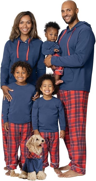 PajamaGram Family Pajamas Matching Sets - Family PJs, Red & Blue Plaid, Mens Tall 4XL - Image 2