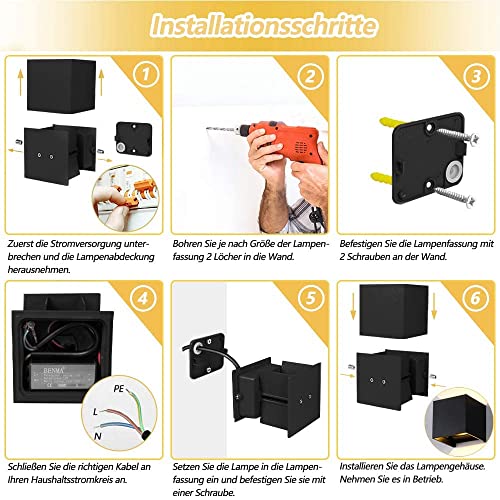 12W Lampada da Parete per Interni/Esterno, LED