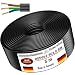 Produktbild Von 5 bis 100m Kunststoffschlauchleitung H05VV-F 3G0,75; 3G1; 3G1,5 oder 3G2,5 Schwarz Flexible Leitung Kabel Leitung Gerätekabel (H05VV-F 3G1,5 SW, 5m)