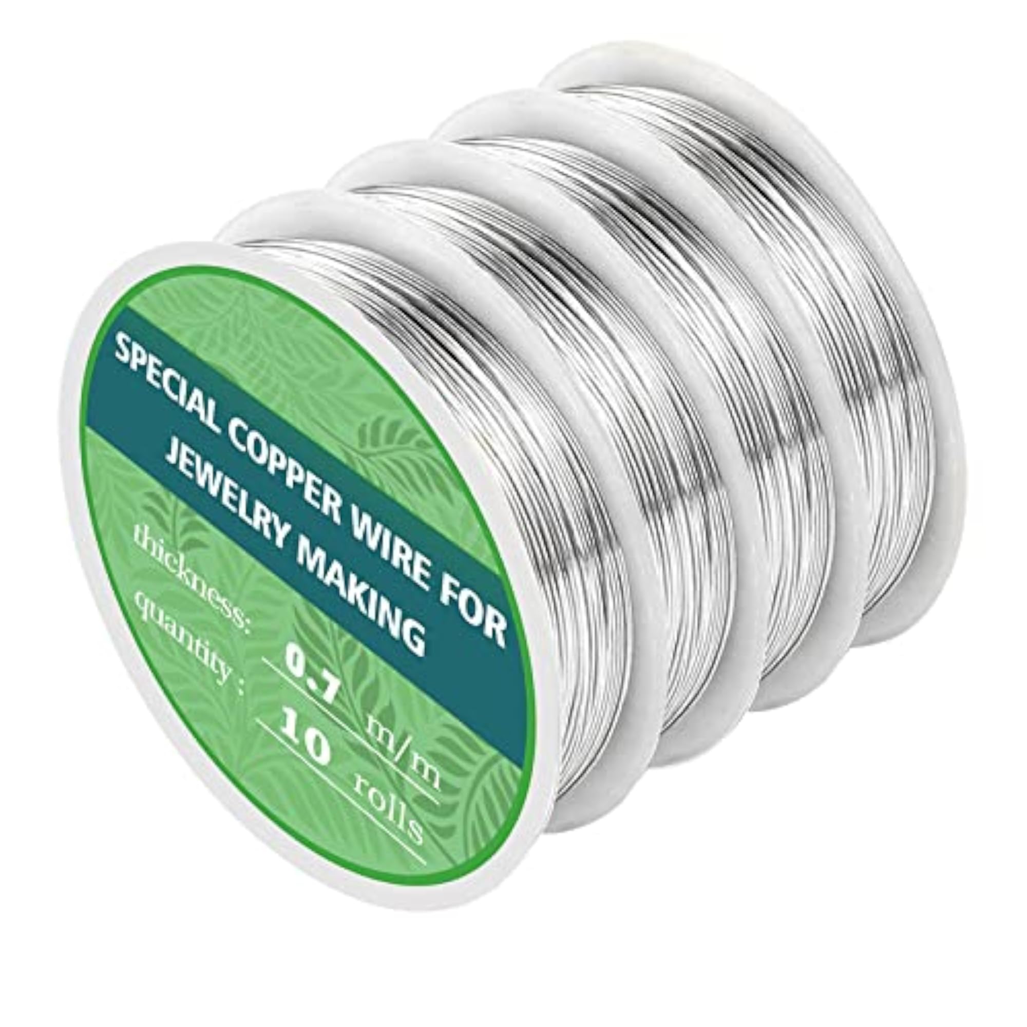 10 Roll Silver Jewelry Wire, 21GA, 50 Feet