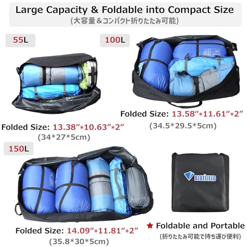 Azarxis Large Travel Luggage Duffel Bag 150L Lightweight Foldable Bag for Luggage Gym Sports Camping Travelling Cycling Storage Shopping (Black, L - 150L)3