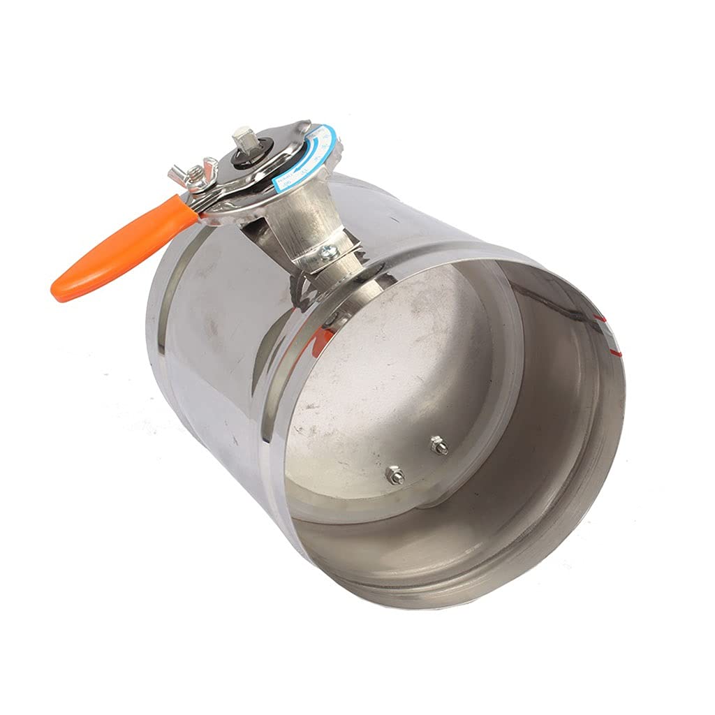 Accesorio de manguera, conector de manguera, 1 válvula de retención de ajuste de flujo de aire de ventilación de conducto de amortiguador manual de acero inoxidable 201 for tubería de 3/4/5/6/8 pulgad