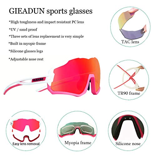 Sports Sunglasses Cycling Glasses Polarized Uv400 Ffishing, Ski Running,Golf (White) #TOP1