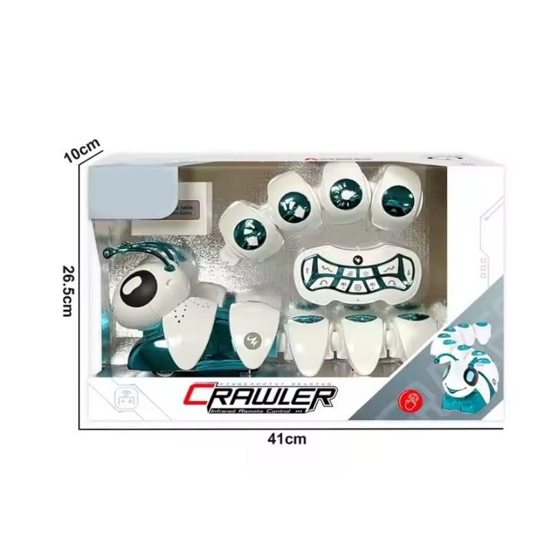 Ruzarth Smart Crawling Caterpillar Robot Toy for Kids | Programmable Fingerprint-Sensing RC Insect with Lights, Music & Swing Walking | STEM Learning Toy for Boys & Girls (Rechargeable) (Blue) 4