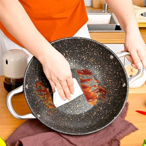 Wok de acero al carbono con doble mango y tapa miniatura 6