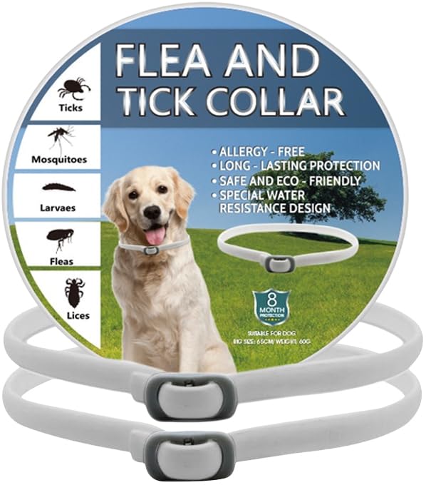 2 PCs Dog Collar Repellent:Adjustable Collars for Dogs, Water-Resistant for Puppies Small Medium Large Dogs,blue