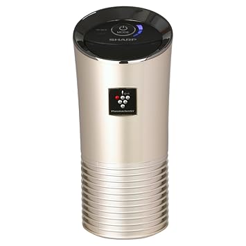 SHARP Car Air Purifier With Plasmacluster (Removes Bacteria, Virus, Odor, Mold, Vocs) I Japan Technology I Pre Filter I Suitable For Hatchback, Sedan And Suvs | Cover: 3.6 M I Ig-Gc2E-N, Gold