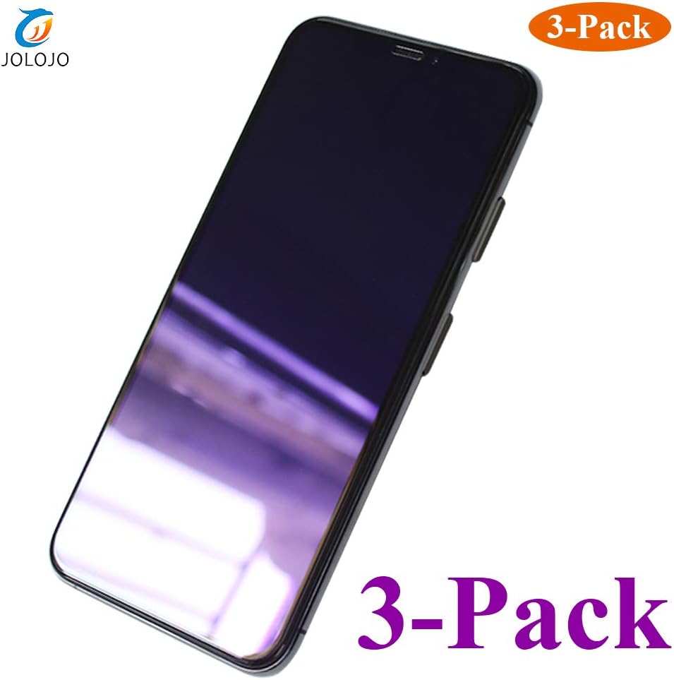JOLOJO iPhone Xs/X Anti-Blue Light Screen Protector [3 Pack] Full Cover Tempered Glass Blocks Excessive Harmful Blue Light Filter [Relieve eye fatigue][Case Friendly] for iPhone Xs/X 5.8 inch